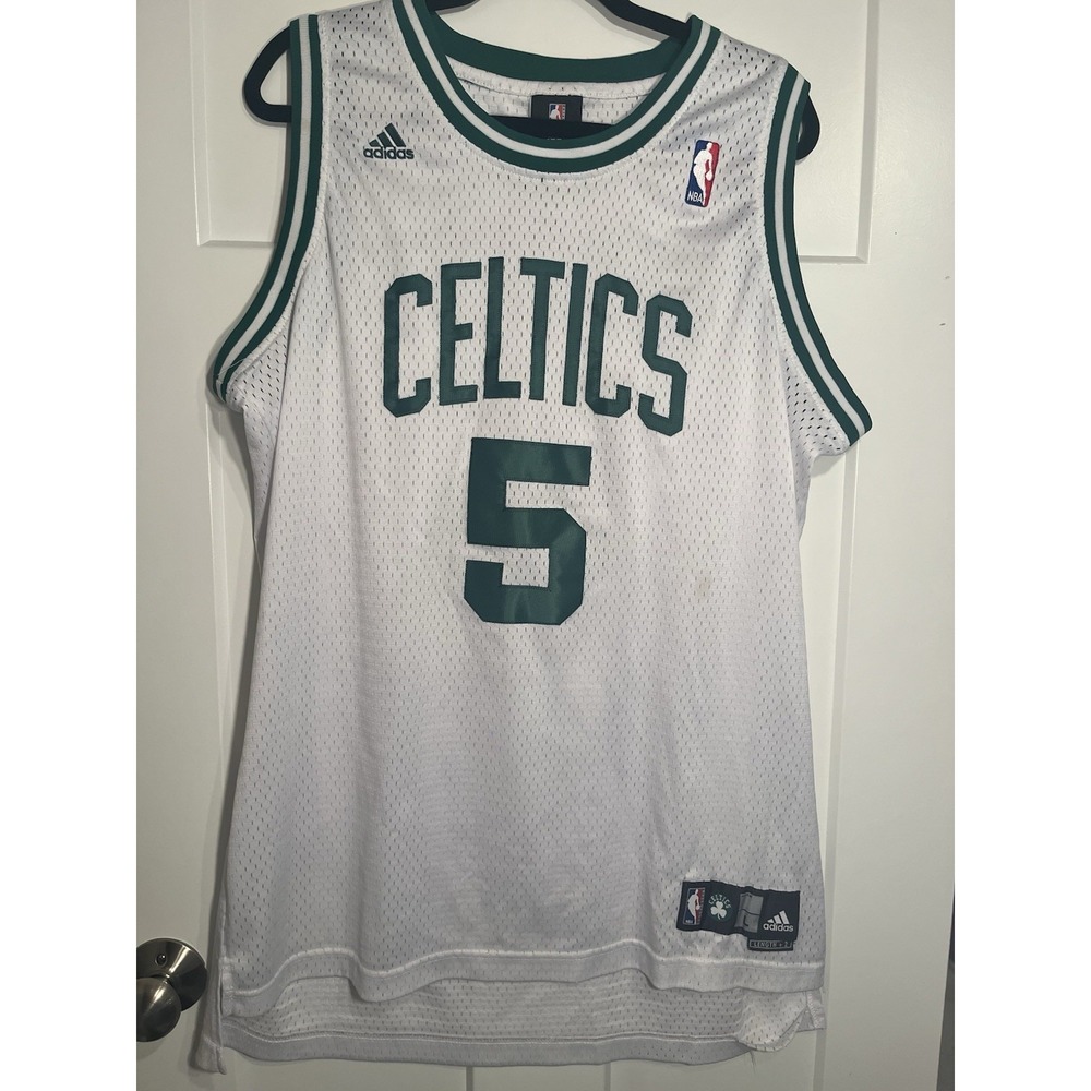 Kevin Garnett #5 Boston Celtics Adidas Swingman Jersey Men’s L +2 White NBA